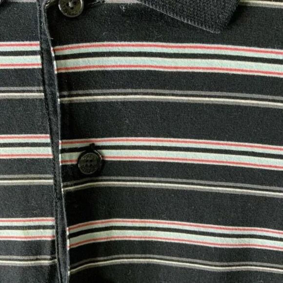 Greg Norman Polo Stripe Shirt 3/4 Button Front Short Sleeves Men's Size Large - Picture 5 of 8